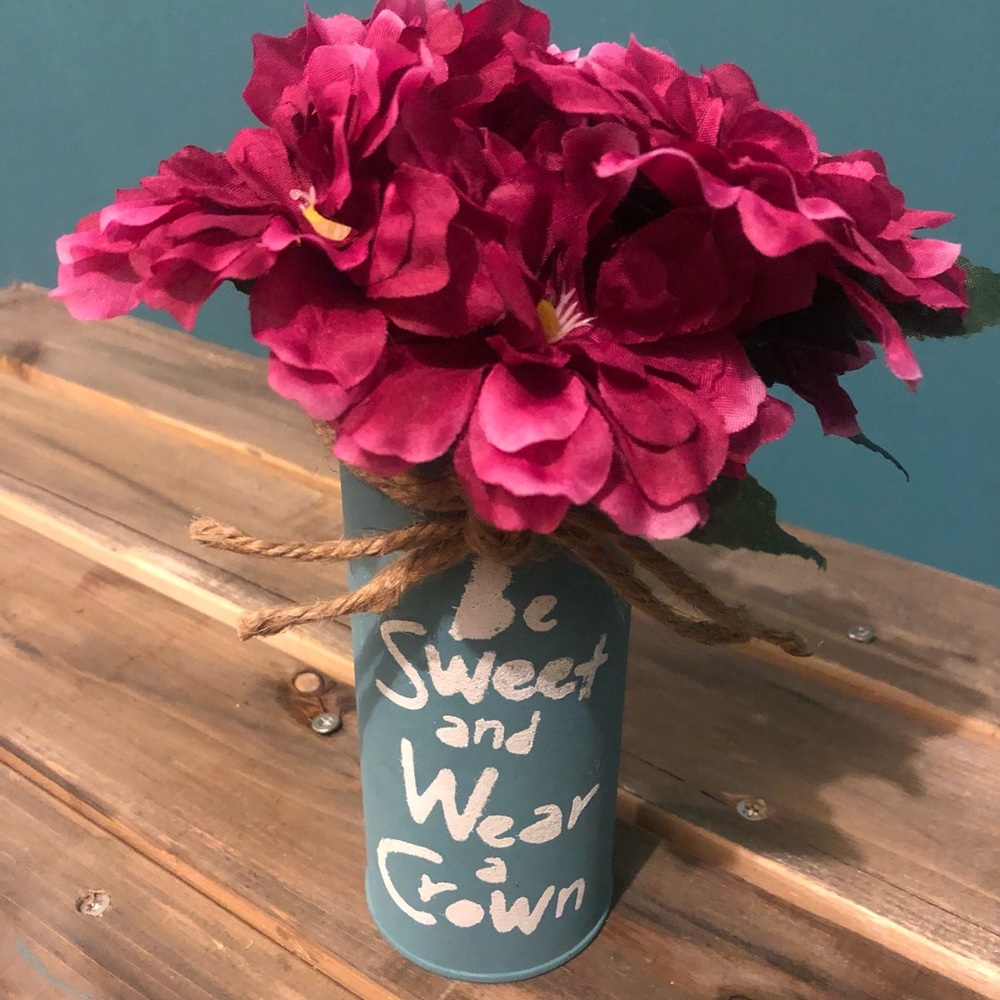 Rustic Vase with faux flowers